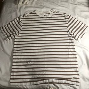 h&m brown and white striped relaxed fit